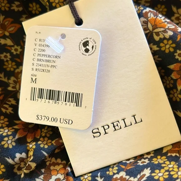 NWT💫Exclusive💫Spell X Free People Sienna Bambi Gown in Peppercorn size medium - Picture 14 of 16